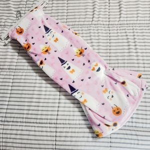 Pastel Pink Halloween Ghost Blanket Candy Cane Lane Heart Ghosts and Candy Corn